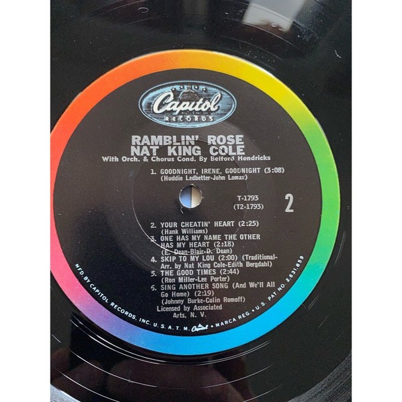 Nat King Cole Gamblin' Rose LP Capitol Records T-1793 VG+ Vinyl Record MONO 1962 - Picture 8 of 8